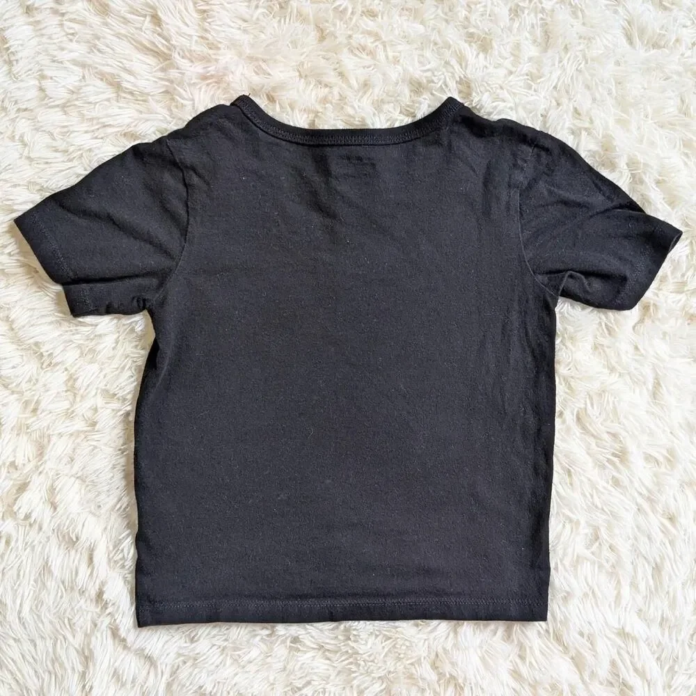 The Children's Place Boys Size 3T Neutral Minimalist Solid Black Cotton Shirt
